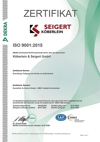 ISO9001 QM Zertifikat